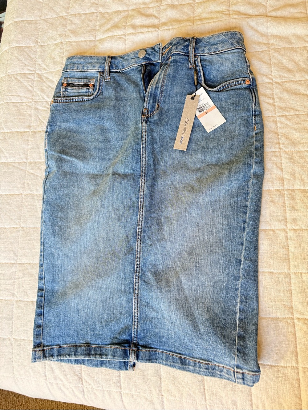 Calvin Klein Jean Skirt Light Blue Denim with Tag